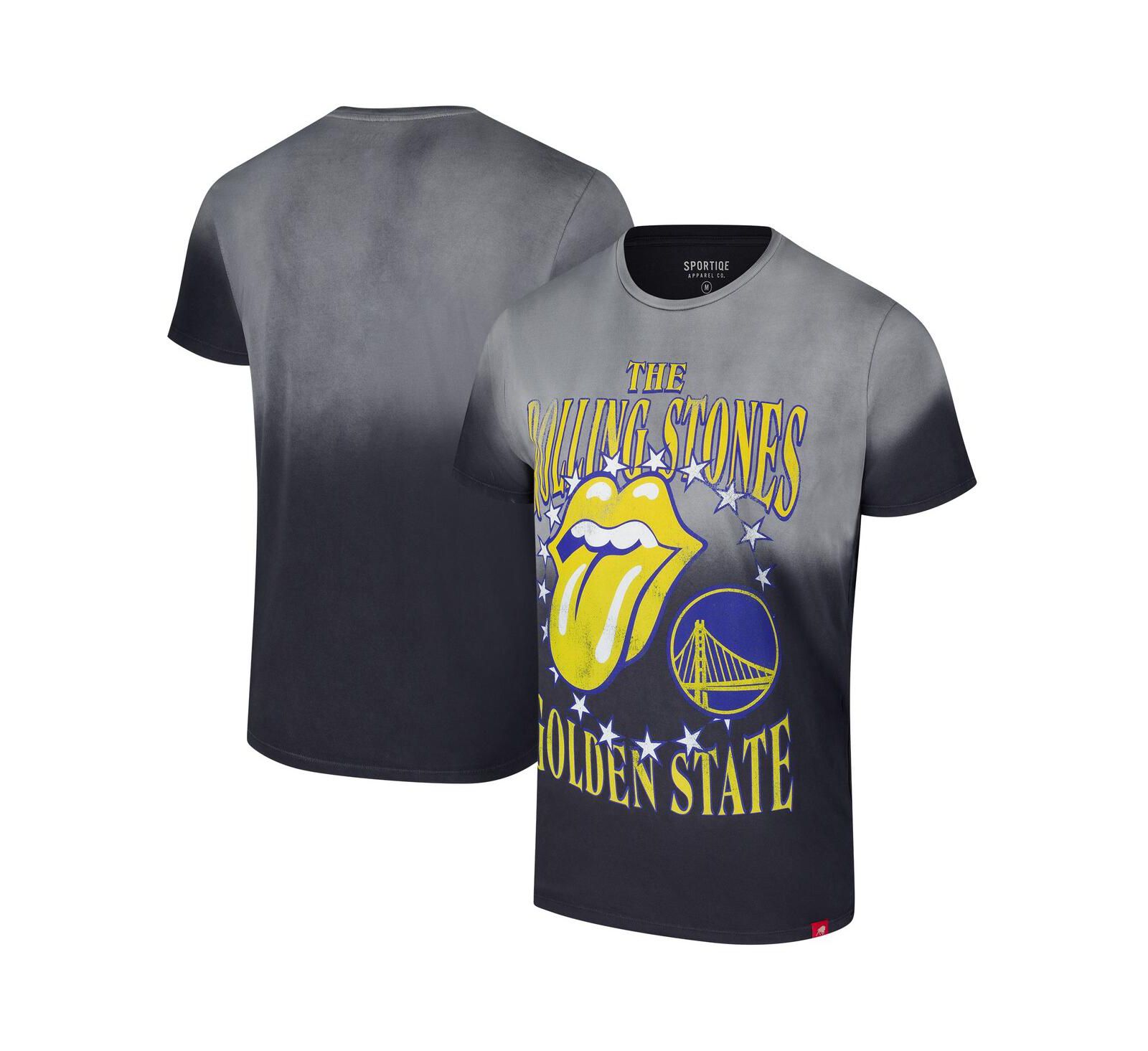 Sportiqe Мужская и Женская футболка коллаборация Rolling Stones x Golden State Warriors Bingham