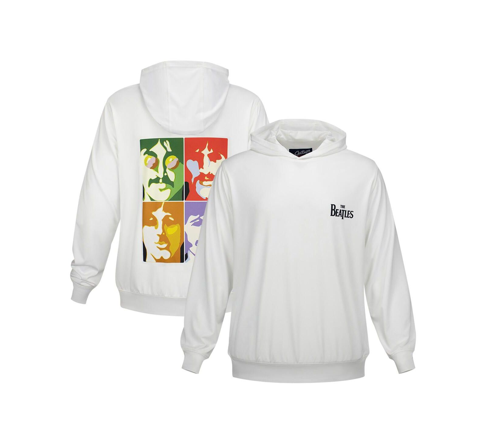 Мужское и женское худи Section 119 White The Beatles Logo and Faces UPF 50 Pullover