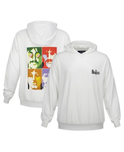 Section 119 Men's and Women's White The Beatles Logo and Faces UPF 50 Pullover Hoodie