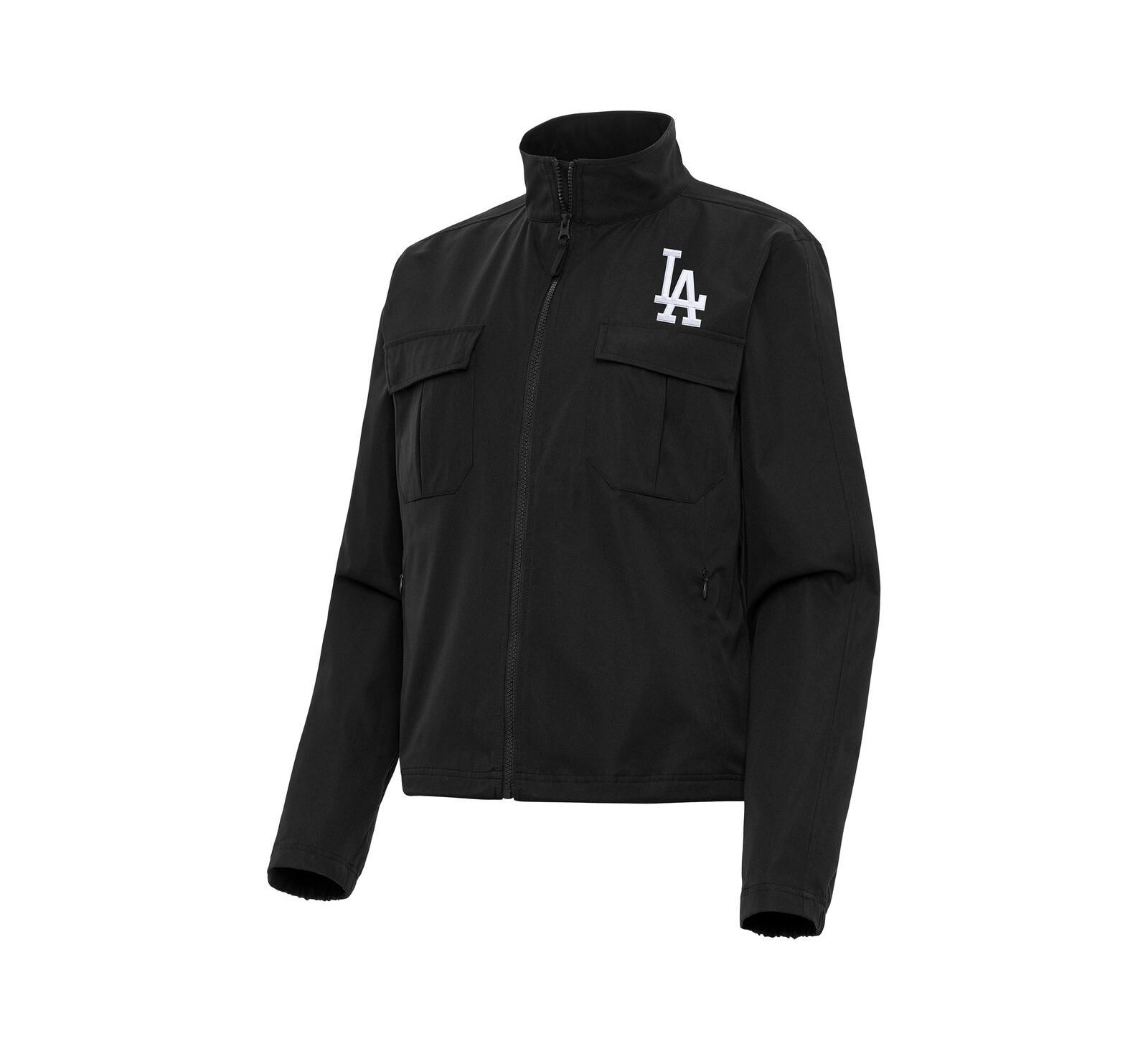 Antigua Women's Black Los Angeles Dodgers Even Par Full-Zip Jacket