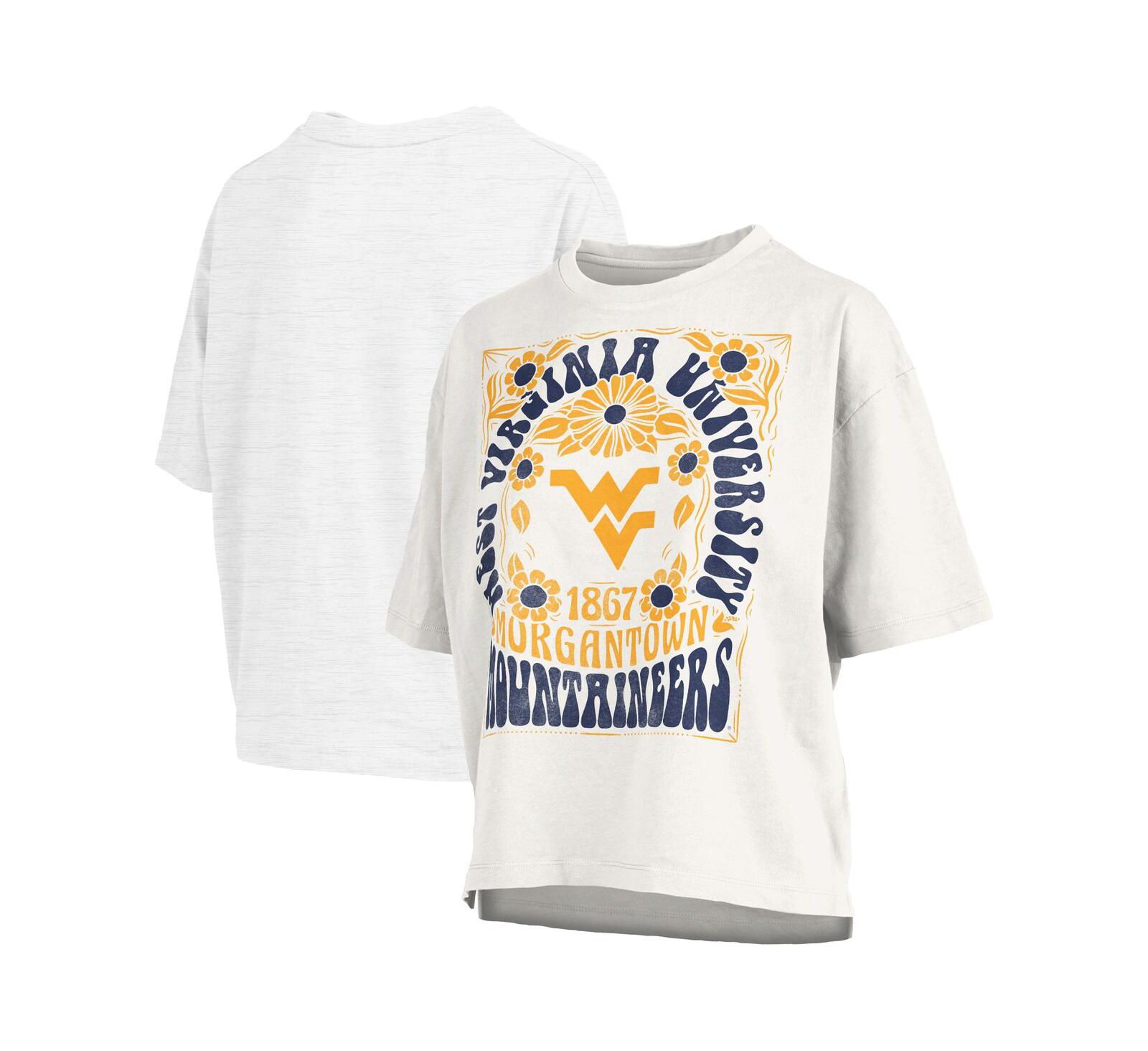 Pressbox Женская белая футболка West Virginia Mountaineers