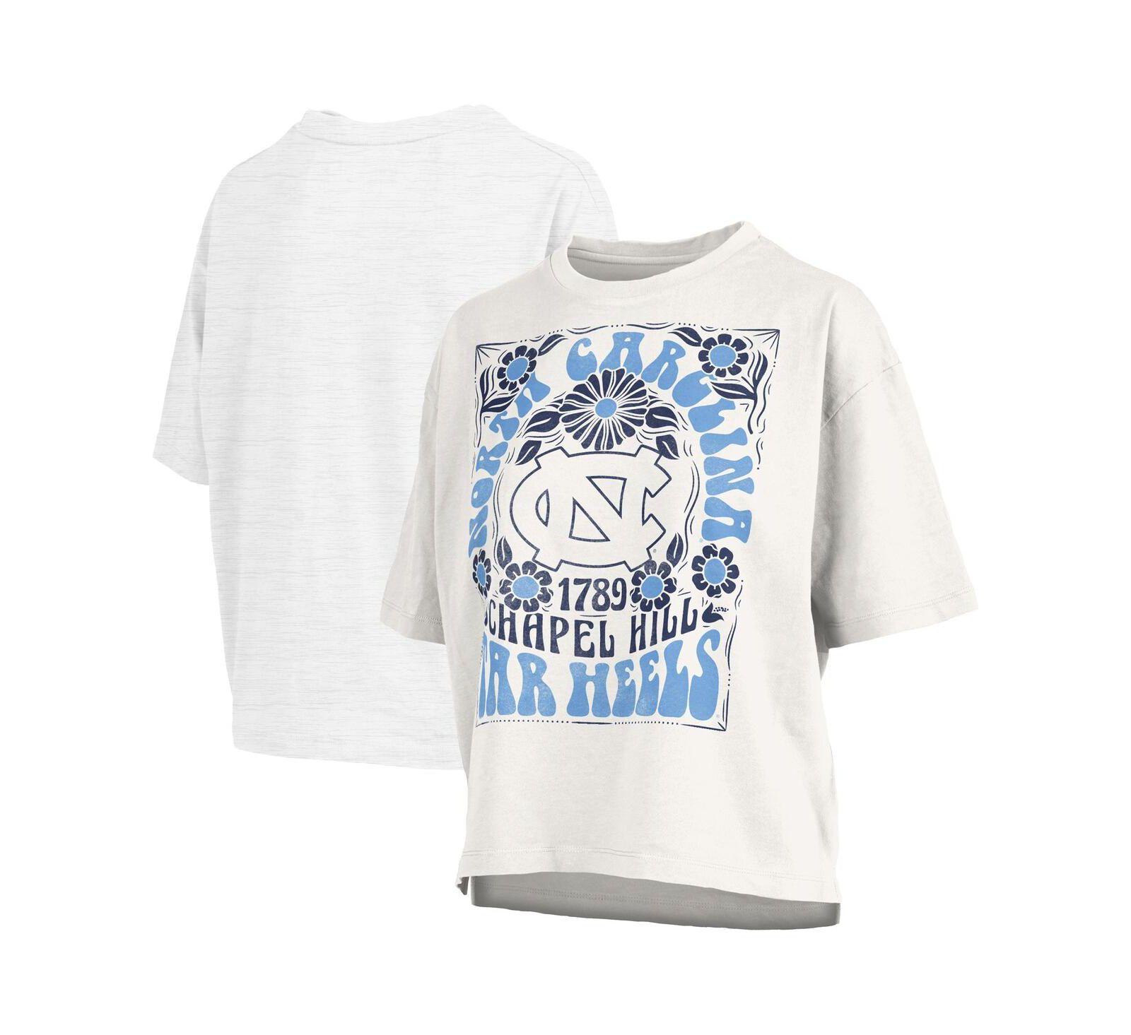 Женская футболка Pressbox White North Carolina Tar Heels Harmony Oversized
