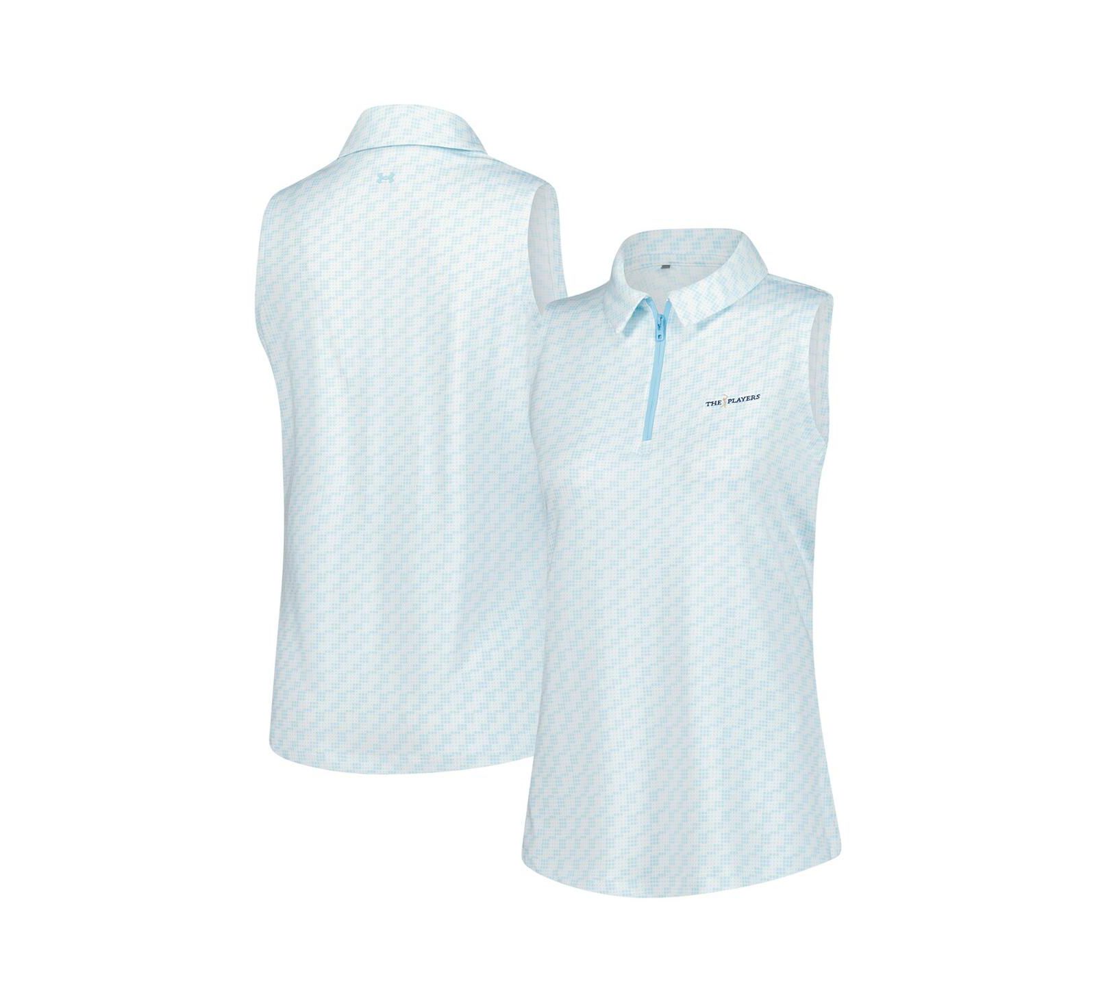 Женская трикотажная рубашка Under Armour Aqua THE PLAYERS Drive Clubhouse Grid Sleeveless Polo Shirt