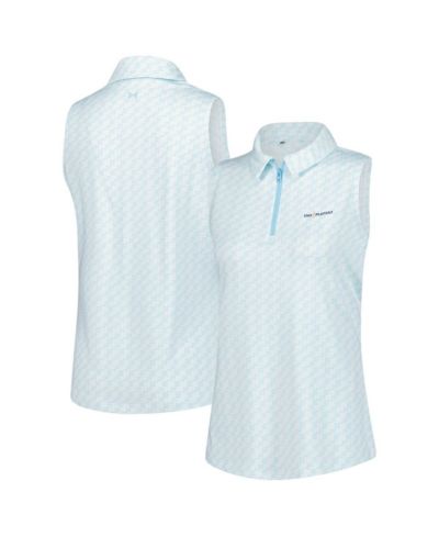 Under Armour Women's Aqua THE PLAYERS Drive Clubhouse Grid Sleeveless Polo Shirt