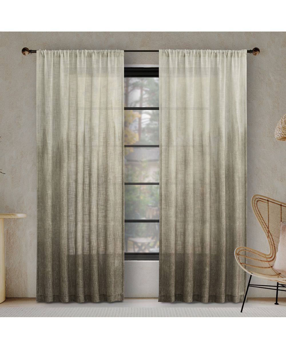 Correo Gradient Ombre Semi-Sheer Rod Pocket Curtain Panel