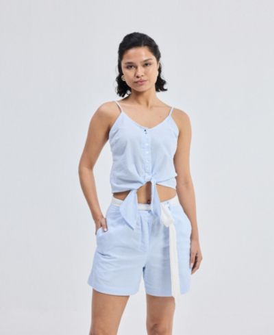 Reistor Women's Regular Fit Shorts in Stripes