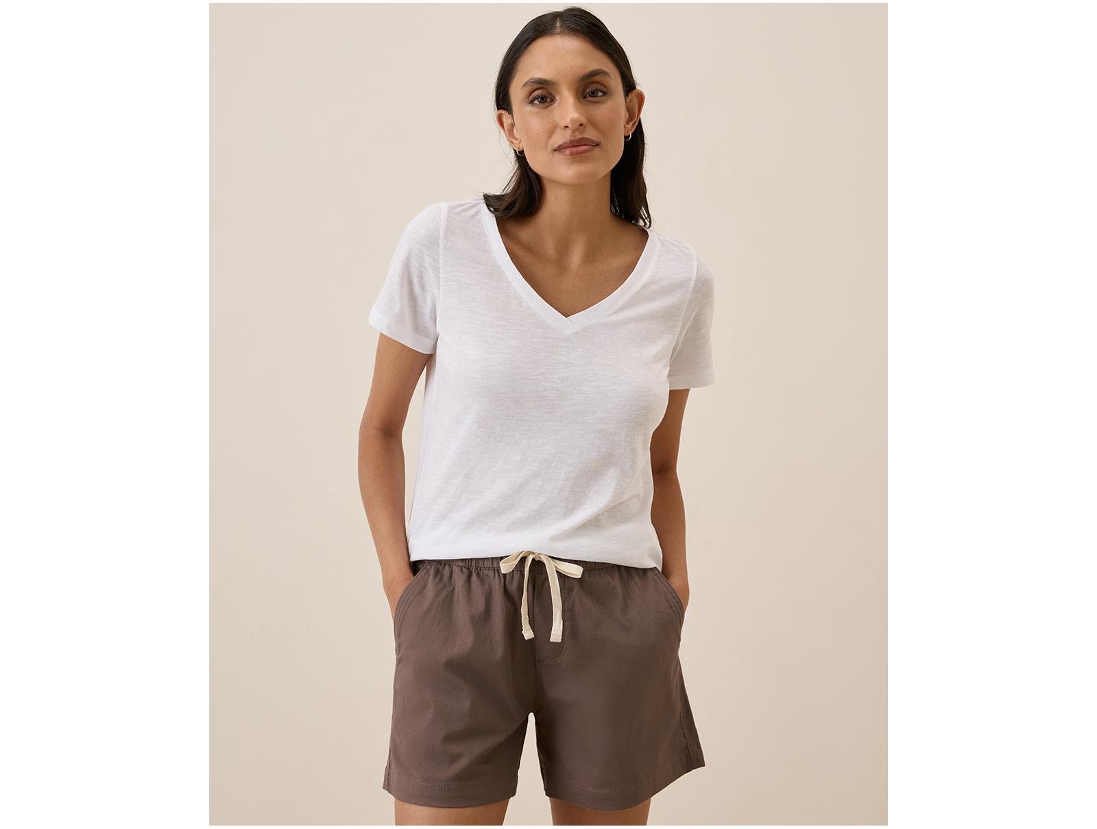 Pact Women's Organic Cotton Featherweight Slub V-Neck Tee