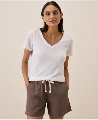 Pact Women's Organic Cotton Featherweight Slub V-Neck Tee