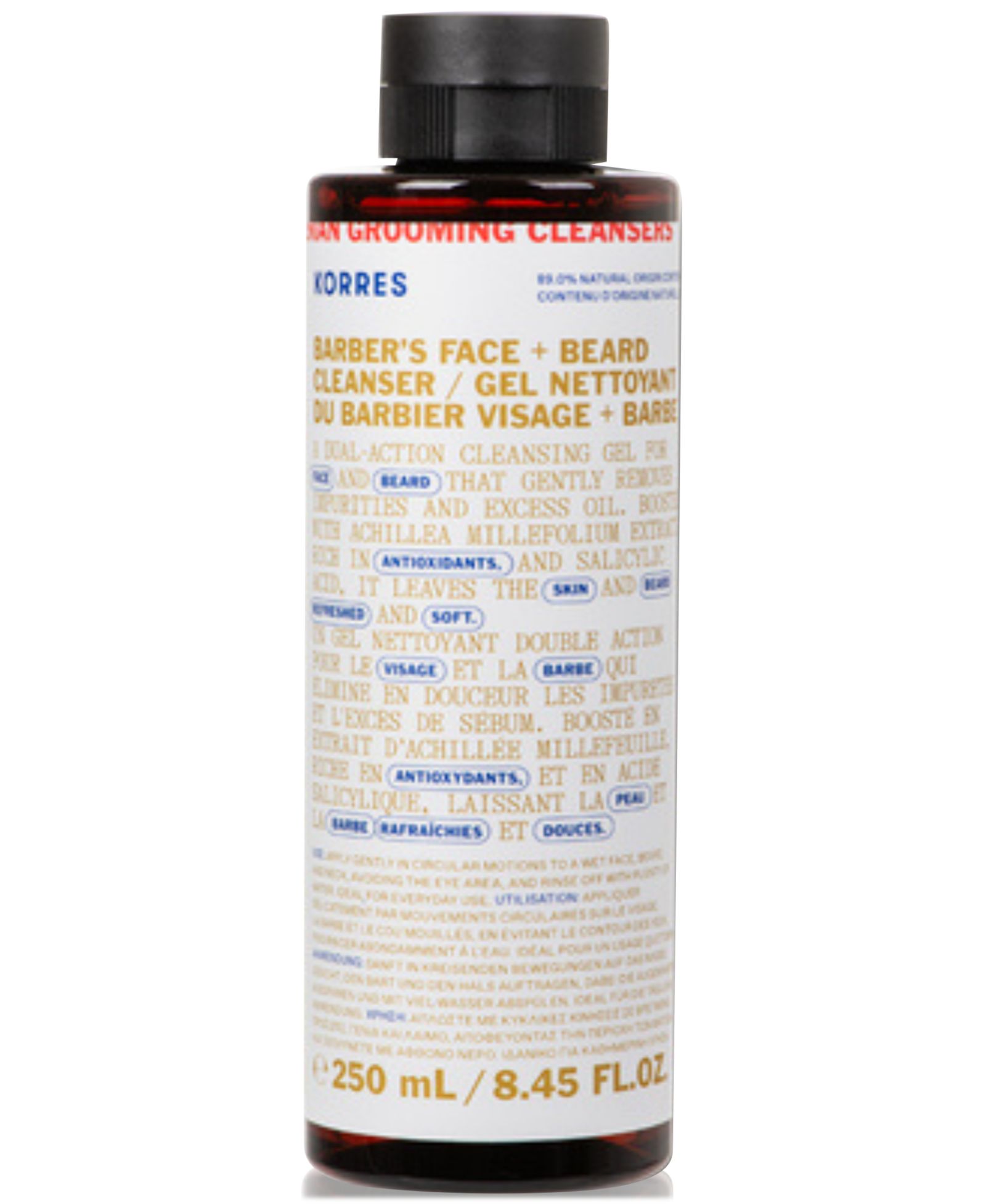 Korres Athenian Grooming Очищающее средство для лица и бороды Barber's, 8.45 oz.