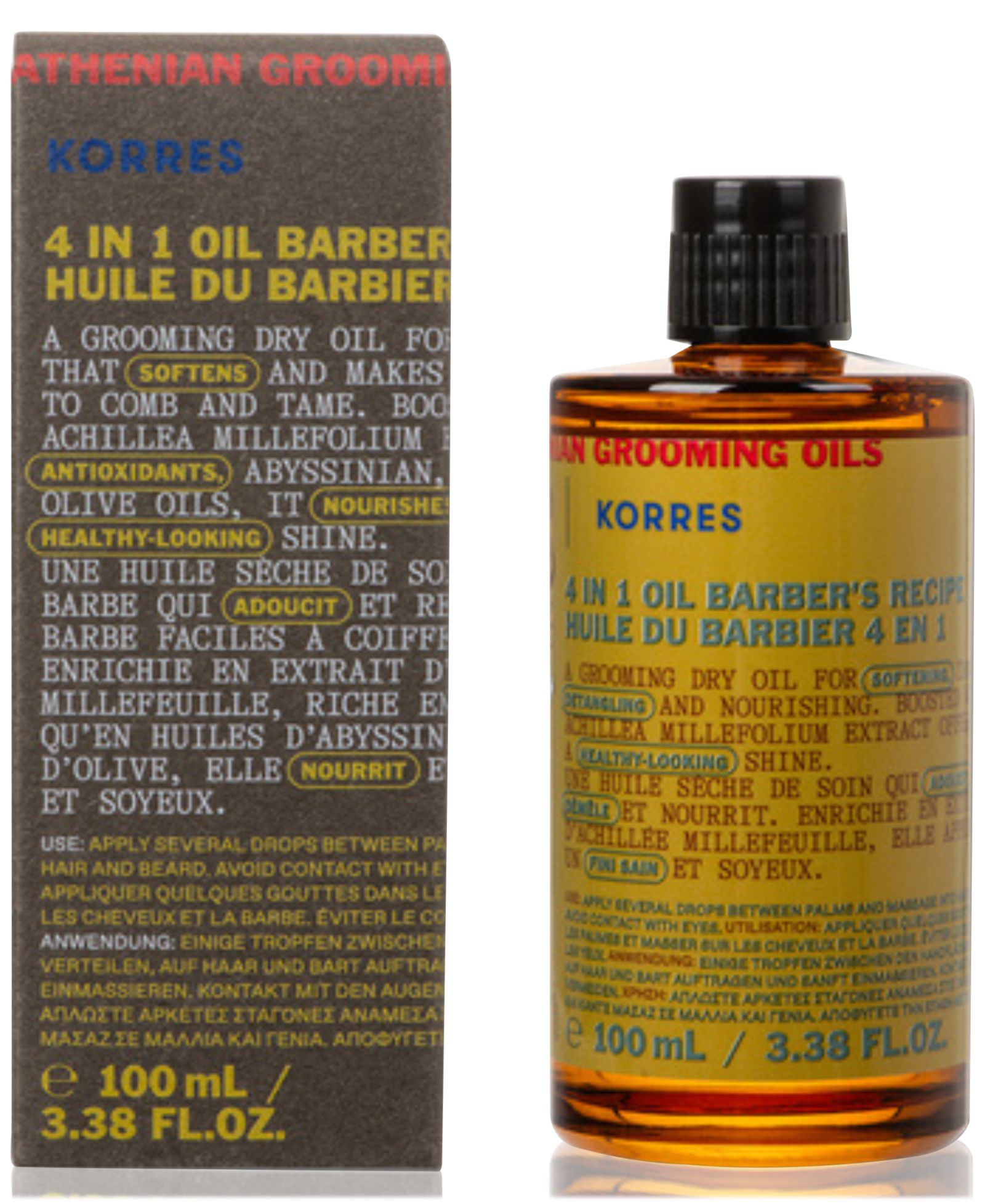 Korres Масло для лица Athenian Grooming Barber's 4-In-1, 3.38 oz.