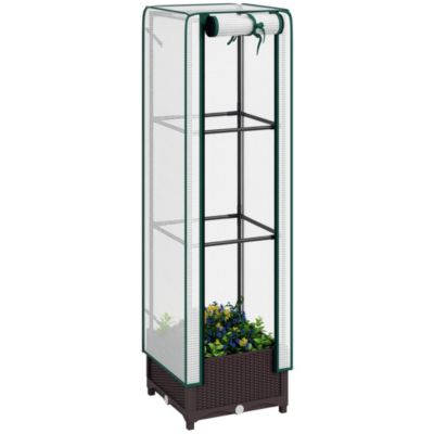 Приподнятая клумба Outsunny 15.7" x 15.7" x 48.8" с решеткой