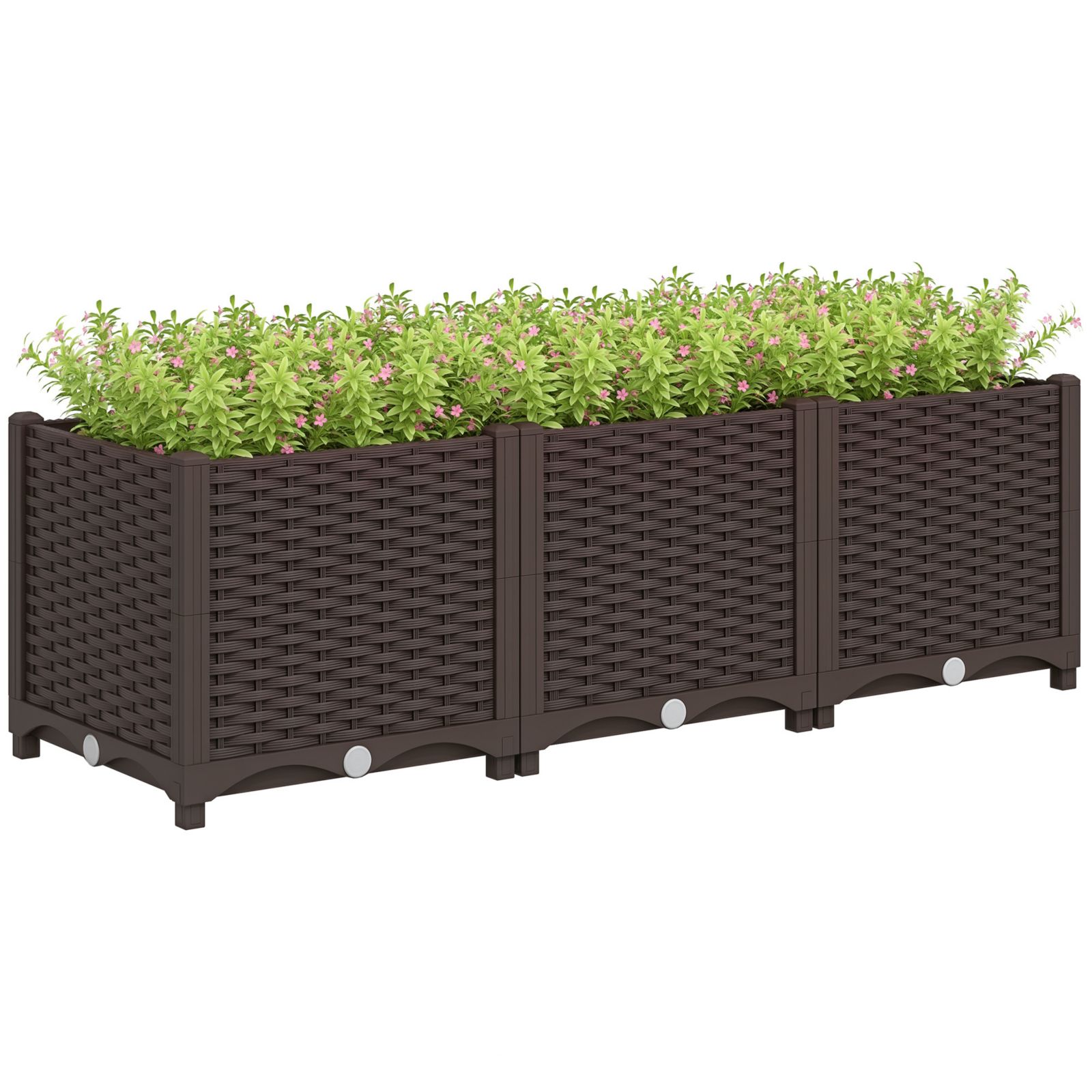 Садовый ящик Outsunny 4 x 1 x 1 ft Plastic с отверстиями для дренажа
