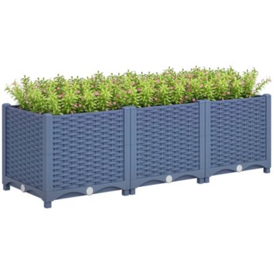 Садовый ящик Outsunny 4 x 1 x 1 ft Plastic с отверстиями для дренажа