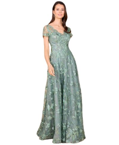 LARA Women's Tonal Lace Ballgown