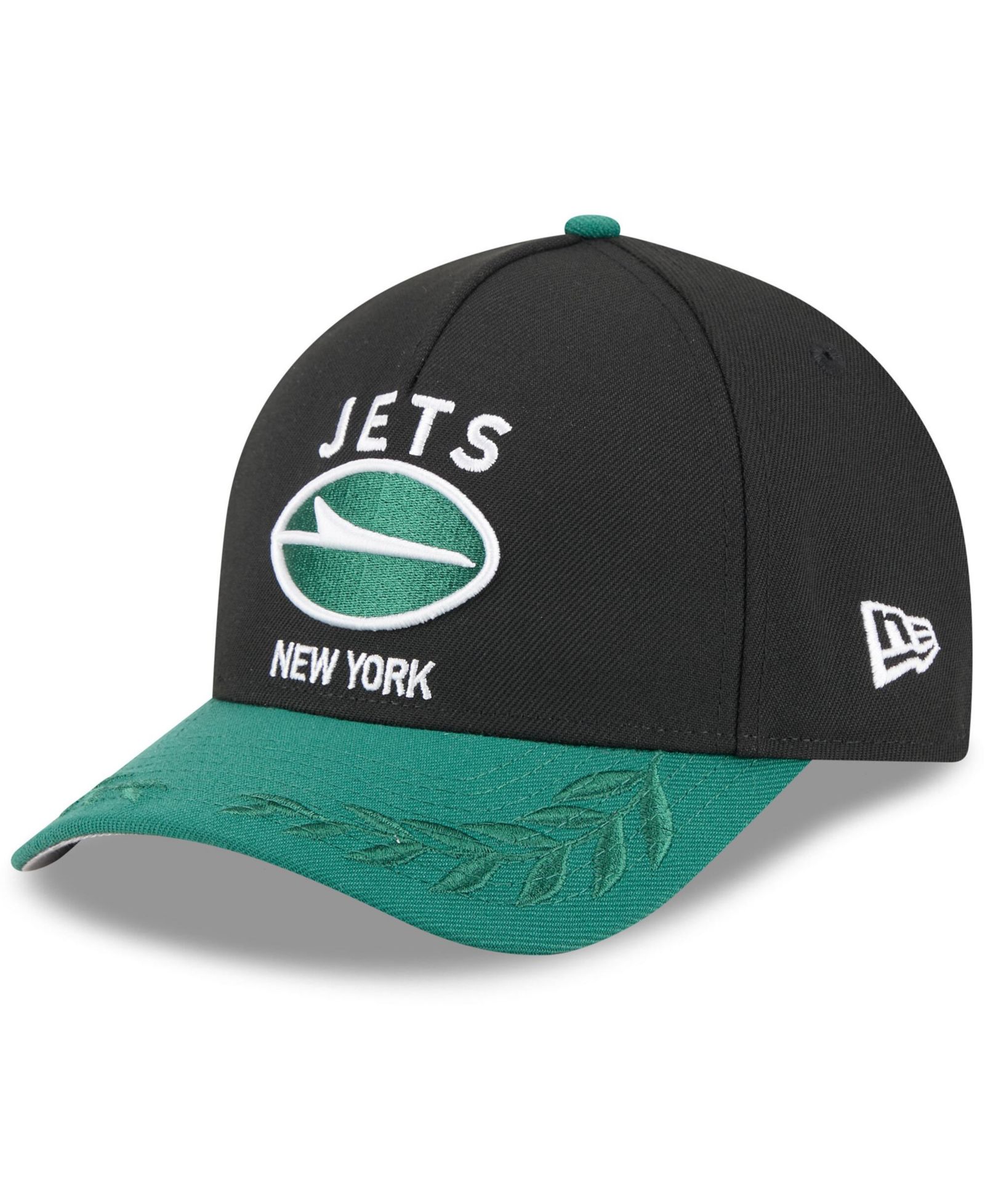 New Era Мужская регулируемая кепка New York Jets 2025 NFL Draft 9FORTY A-Frame M-Crown Black/Green