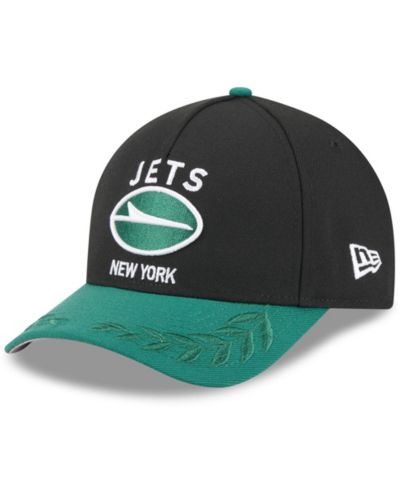 New Era Men's Black/Green New York Jets 2025 NFL Draft 9FORTY A-Frame M-Crown Adjustable Hat