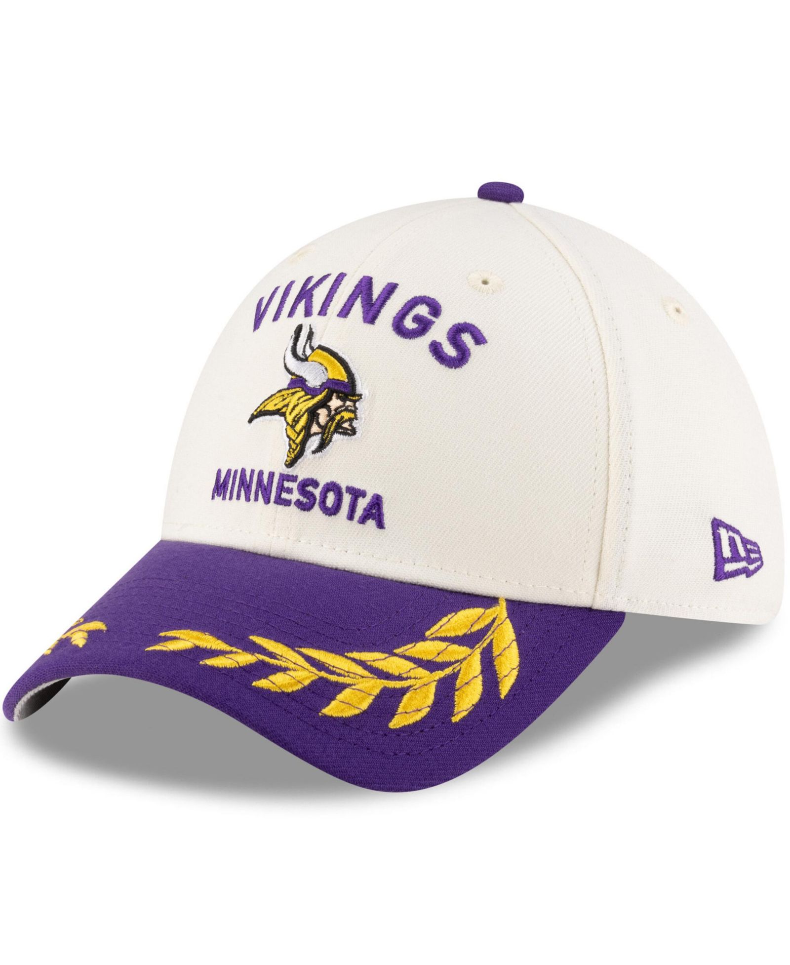 New Era Мужская кепка 39THIRTY Flex Minnesota Vikings 2025 NFL Draft кремового и фиолетового цвета