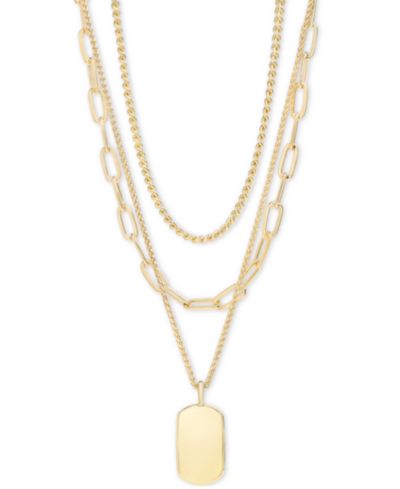 On 34th подвеска-цепочка Dog Tag, 16"-19" + 2" extender