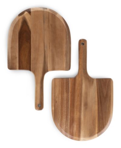 Toscana Acacia Personal Pizza Peel Paddle Serving Board, Set of 2