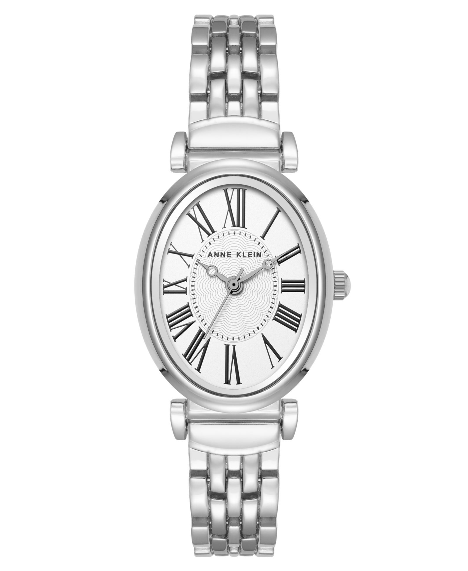 Женские кварцевые часы Anne Klein с овидальным циферблатом и римскими цифрами, серебристый тон, металл, 25 мм