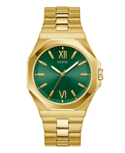 GUESS Men's Analog Gold-Tone Stainless Steel Watch, 42mm