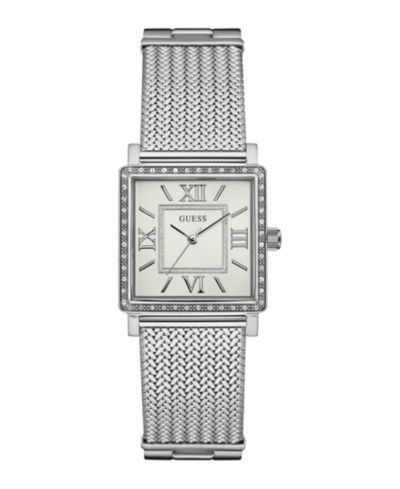 Женские аналоговые часы GUESS Silver-Tone Mesh, 28mm