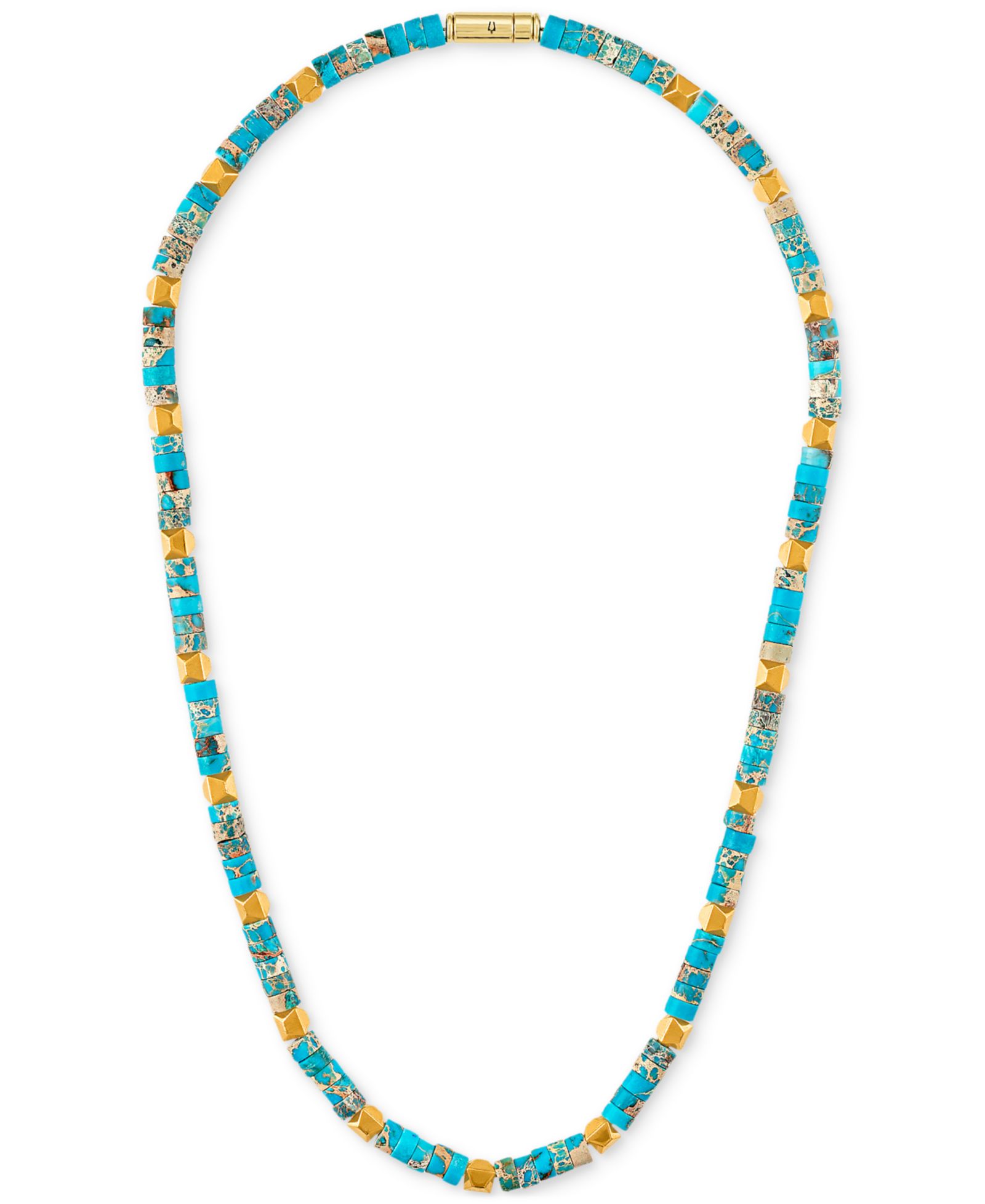 Bulova Men's Marine Star Reconstituted Turquoise 22" Beaded Necklace