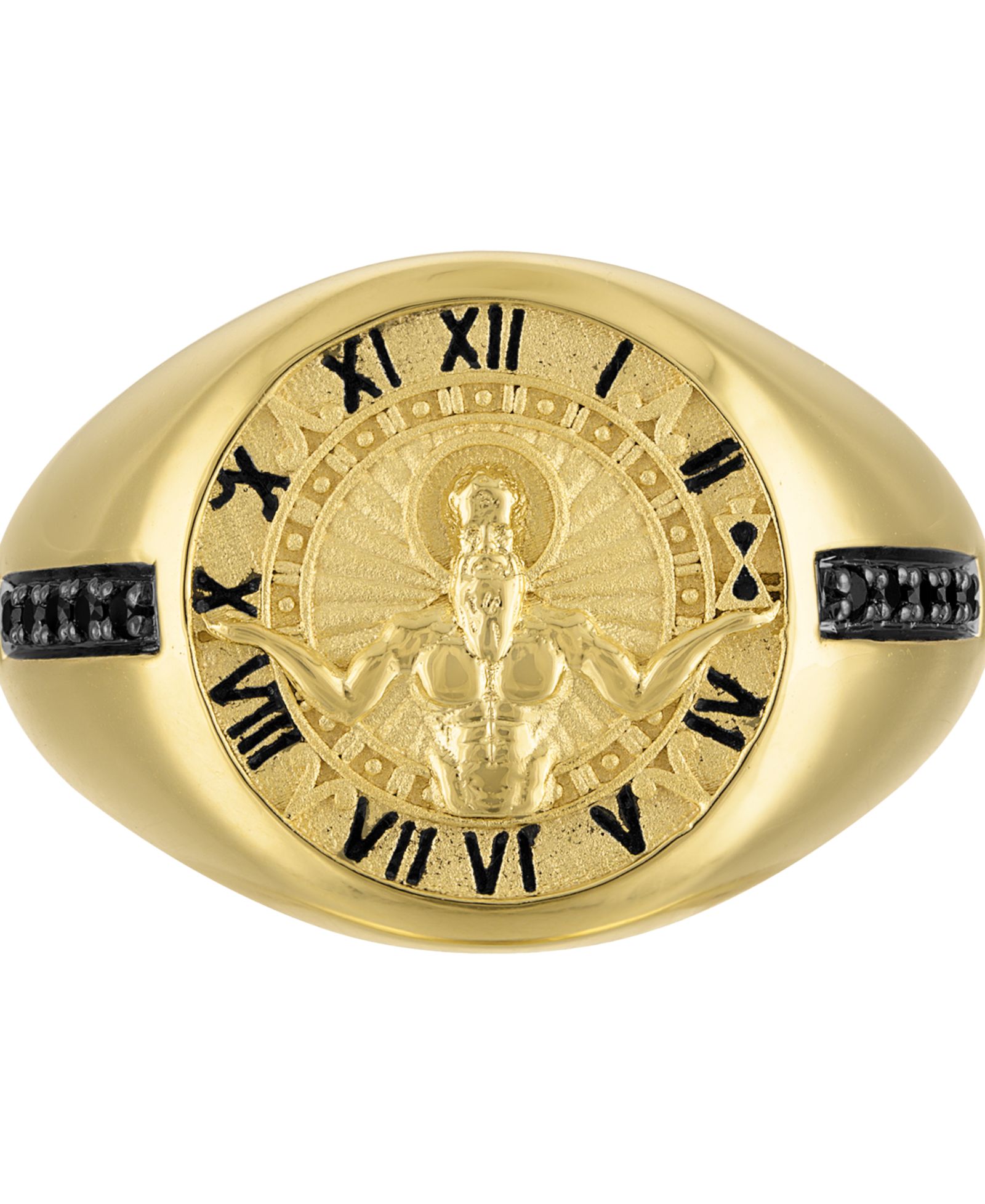 Bulova Men's God of Time Gold-Tone Sterling Silver Ring