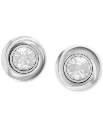 Calvin Klein серьги-гвоздики из нержавеющей стали с кубическим цирконием и витым безелем