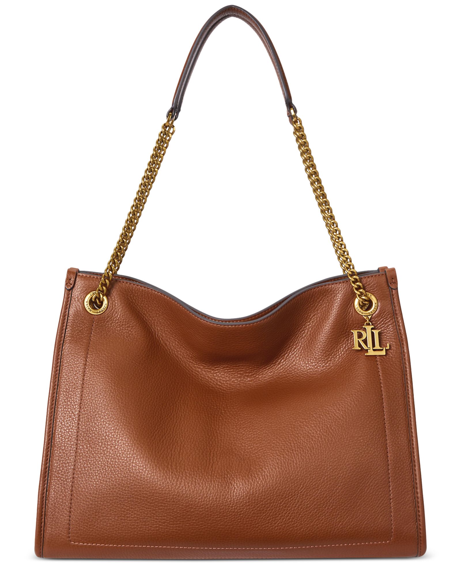 Lauren Ralph Lauren Bradley Large Pebbled Leather Tote Bag