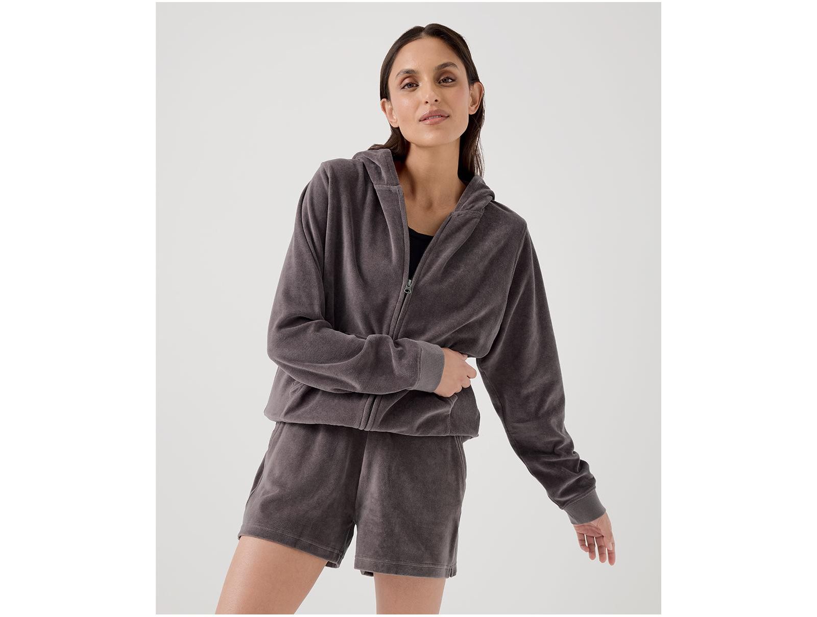 Pact Women's Organic Cotton Velour Zip Hoodie