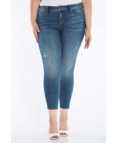 SLINK Jeans Plus Size Denim Mid Rise Skinny in 28" inseam - Hazel