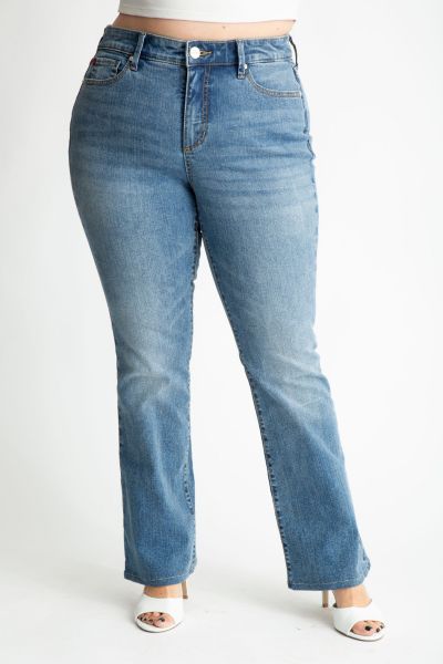SLINK Jeans Джинсы Plus Size Evelyn, высокая посадка, bootcut, 32" inseam