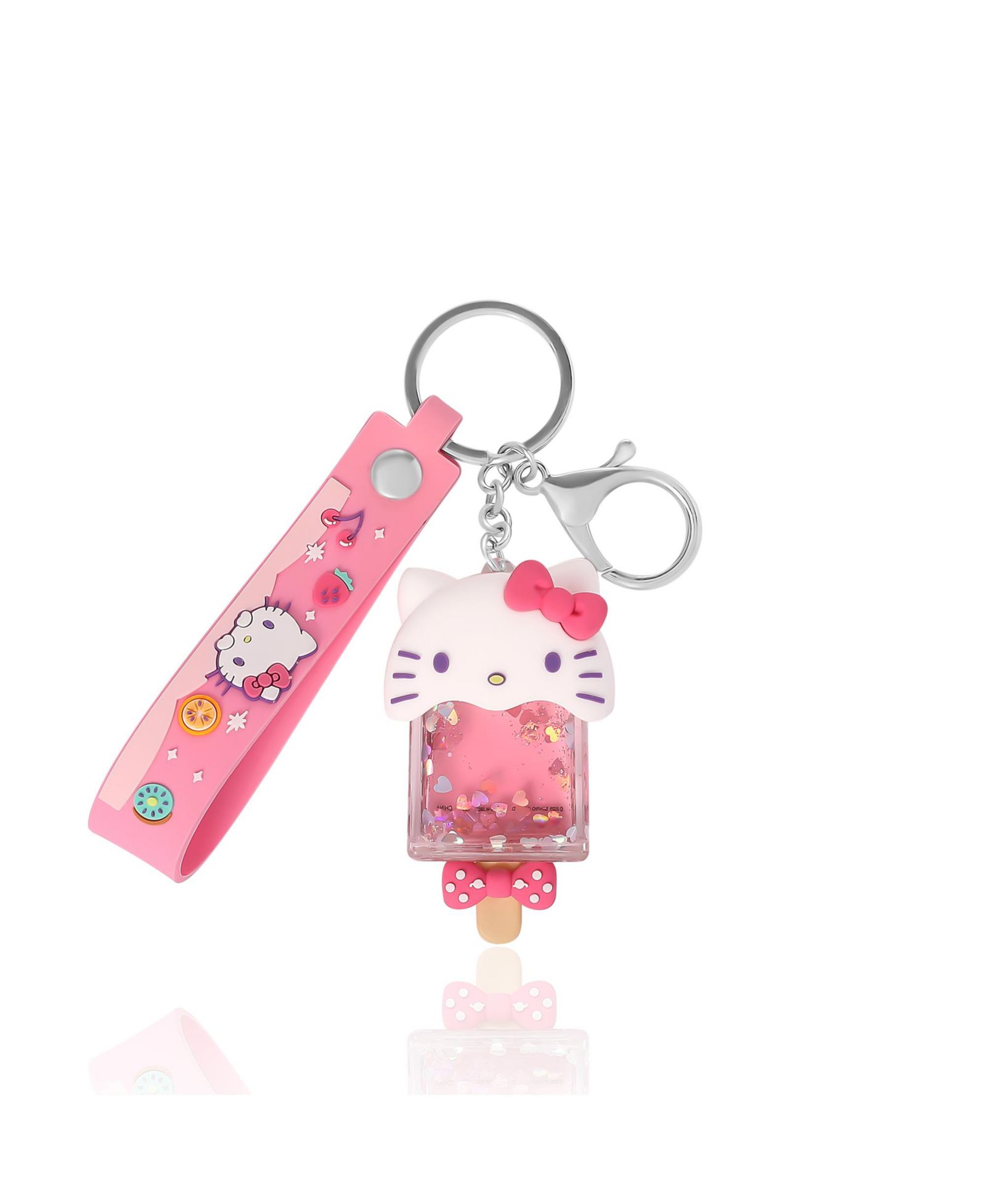 Hello Kitty Liquid Popsicle Keychain, Cute Bag and Purse Charm