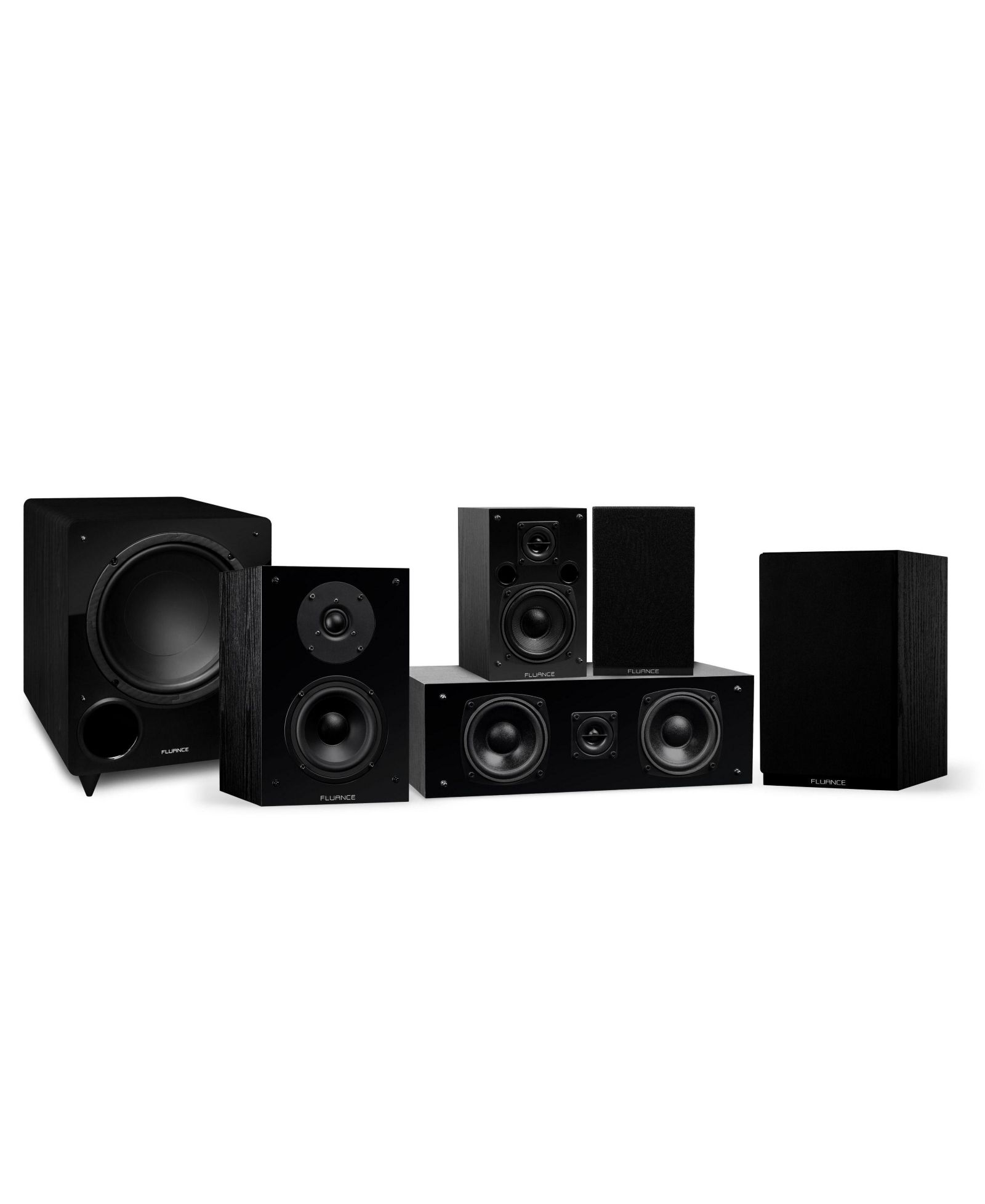 Fluance Elite 5.1-Channel DB10 Powered Subwoofer Home Theater Speaker System