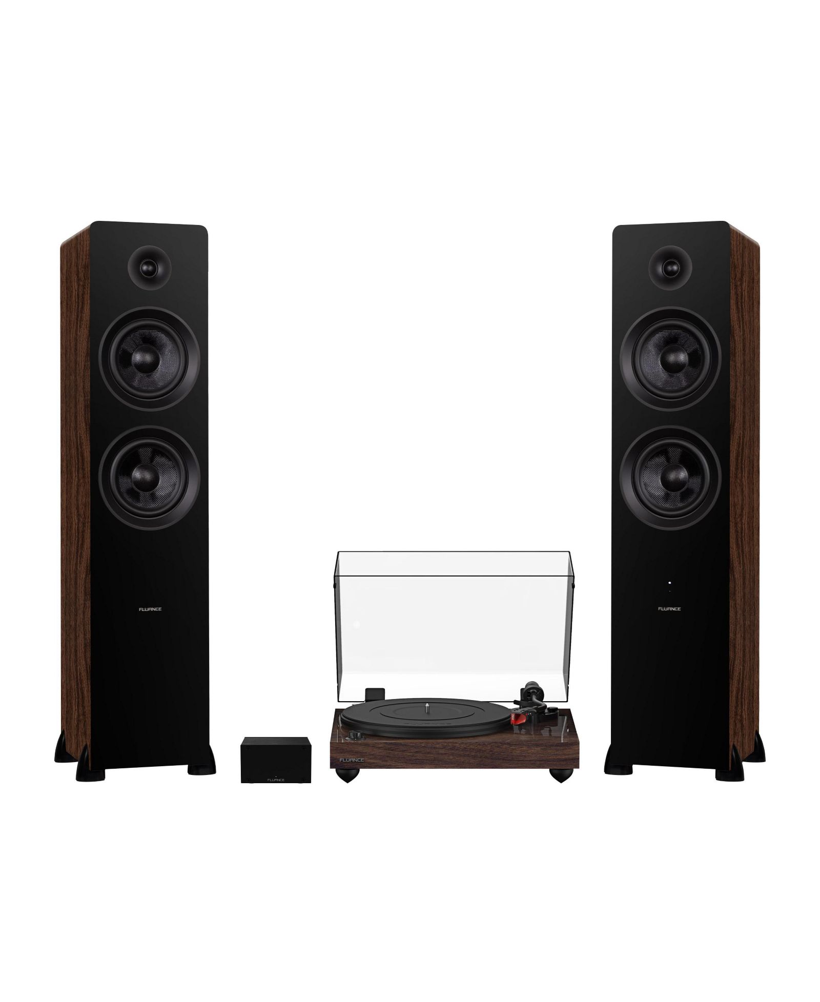 Виниловый проигрыватель Fluance RT84 Reference Hi-Fi с Bluetooth, фонокорректор PA10 и активными напольными колонками Ai81