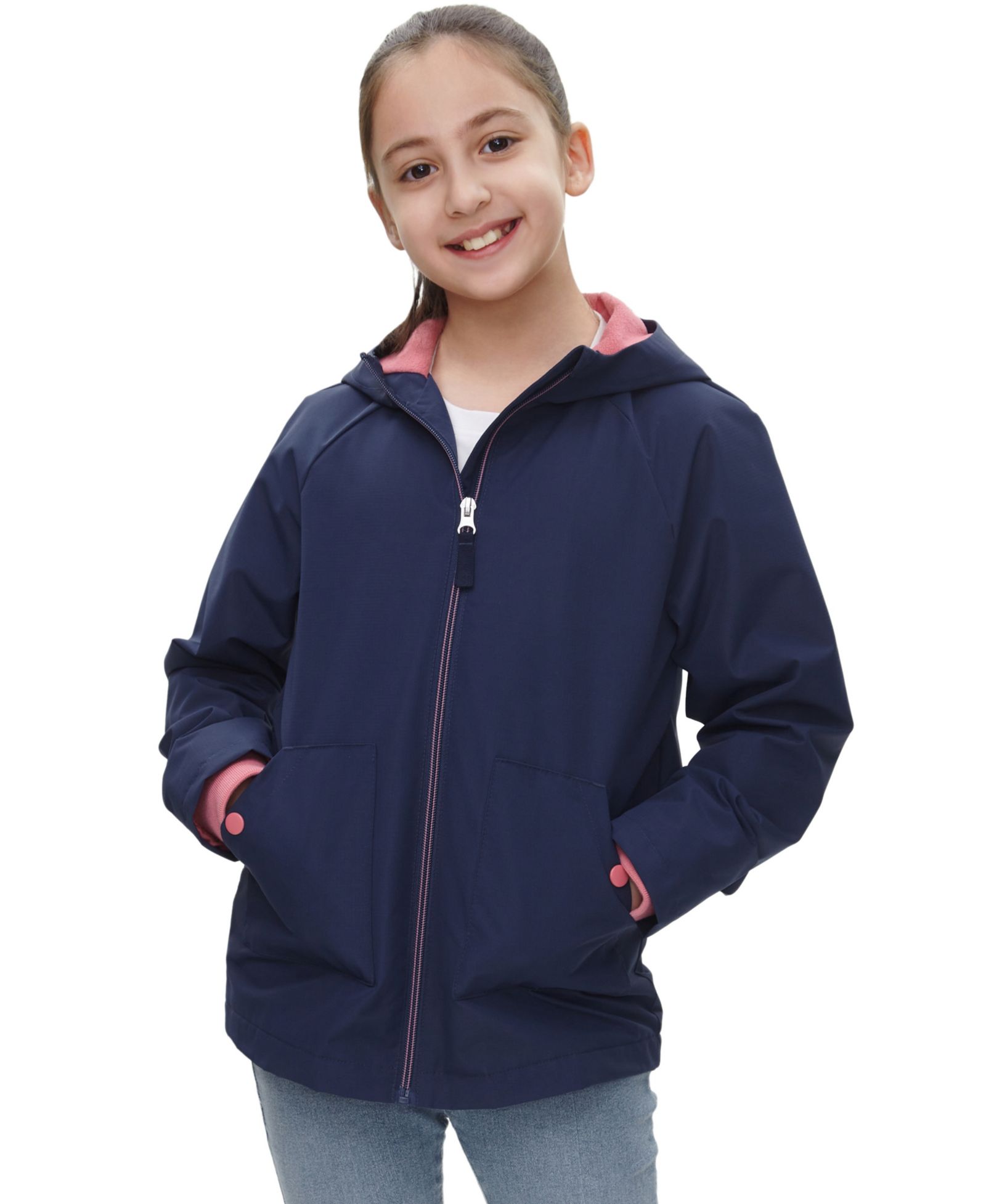 Rokka&Rolla Girl's (4-18) Ripstop Fleece Lined Windbreaker