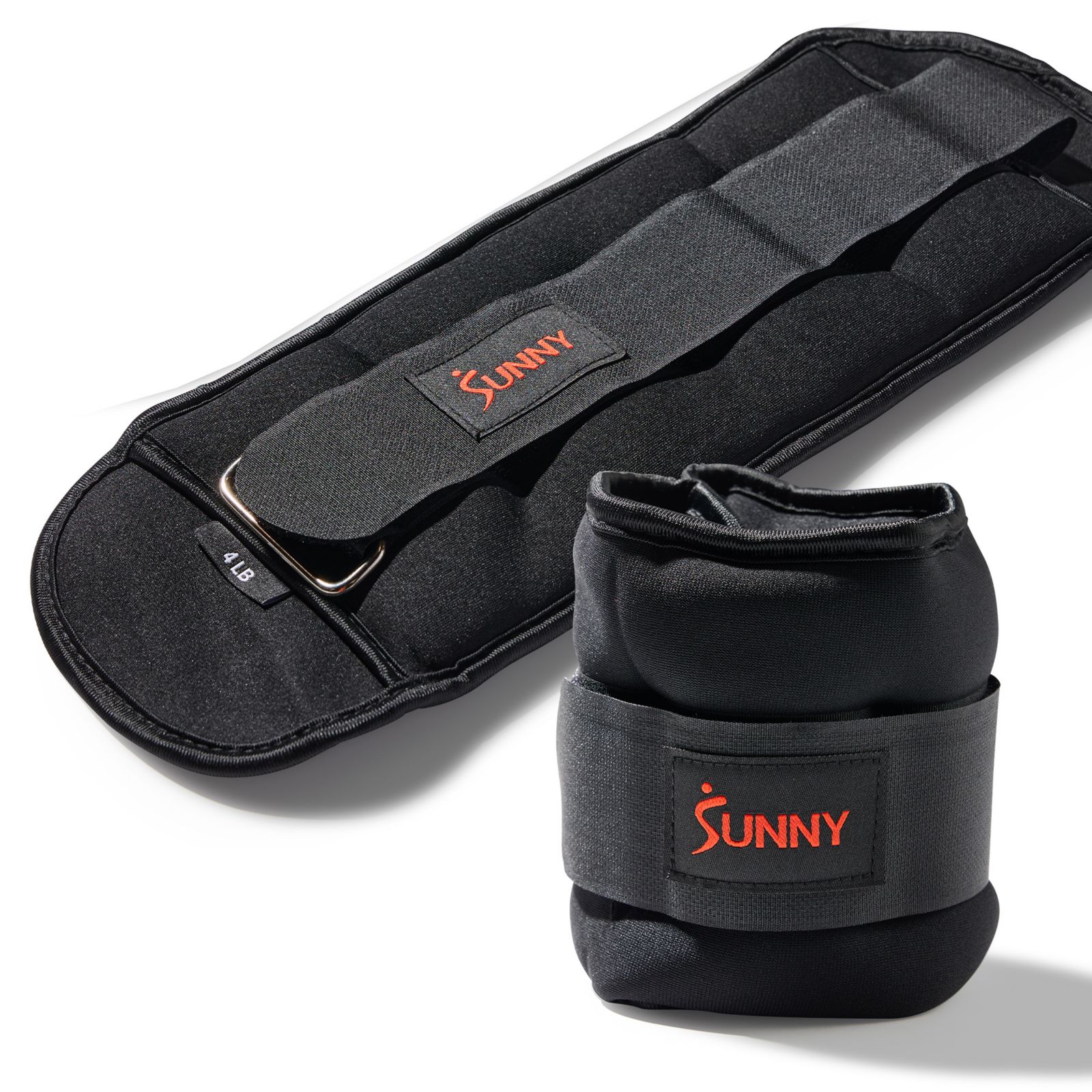 Sunny Health & Fitness Ankle Weights 4 lb, Pair, Black