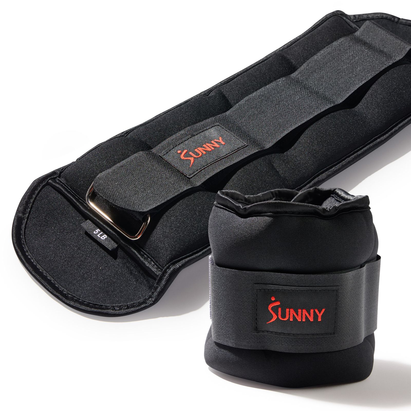 Sunny Health & Fitness Ankle Weights 5 lb, Pair, Black