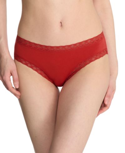 Natori Bliss Lace-Trim Cotton Brief Underwear 156058