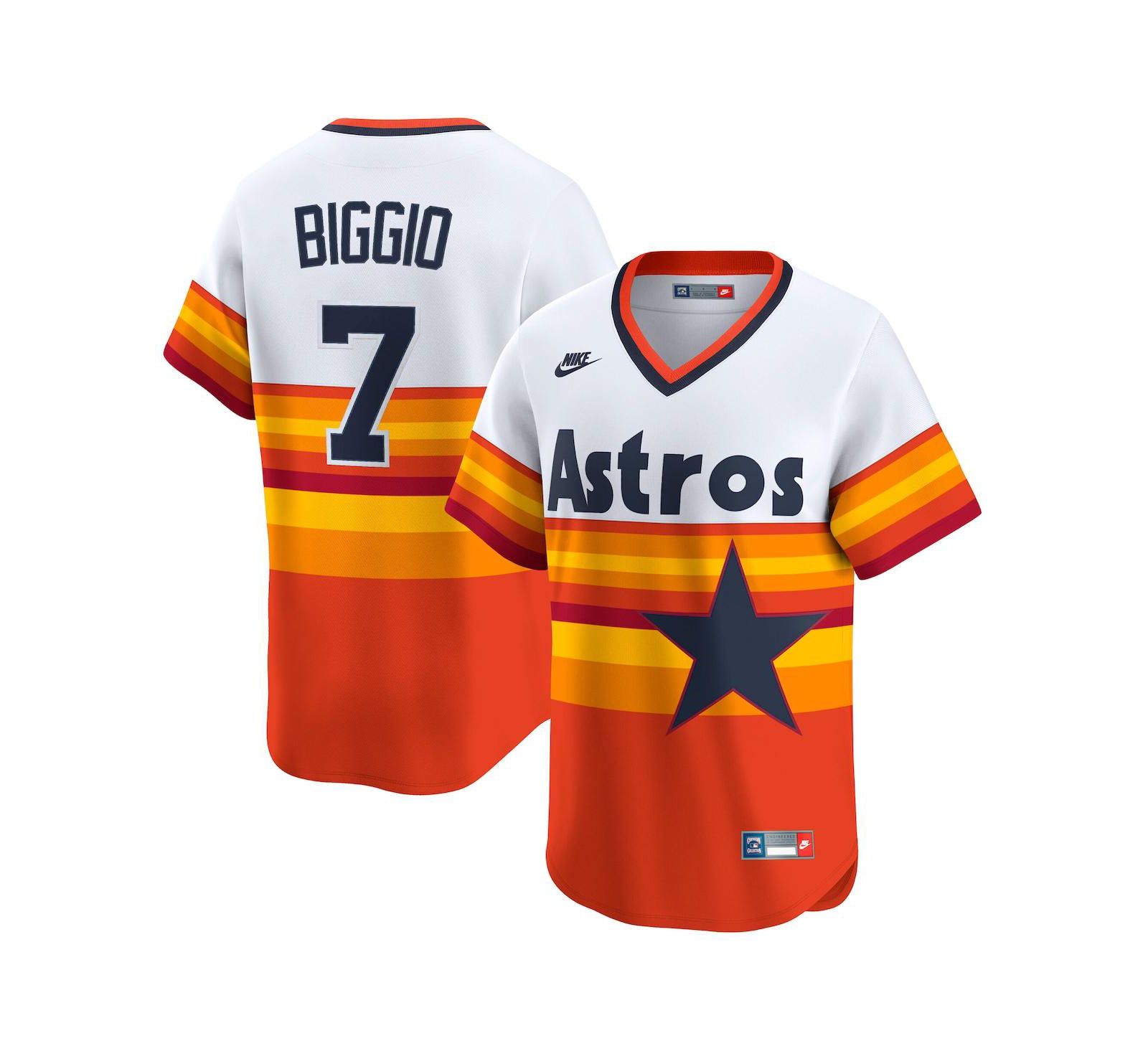 Мужская джерси Nike White Houston Astros Throwback Cooperstown Collection Limited Player