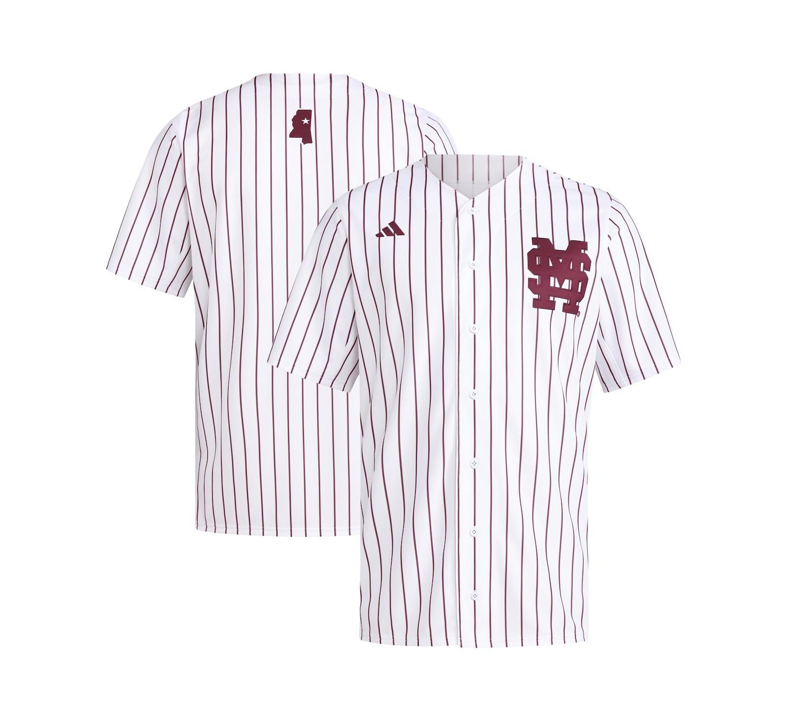 Мужская белая бейсбольная джерси Adidas Mississippi State Bulldogs Replica