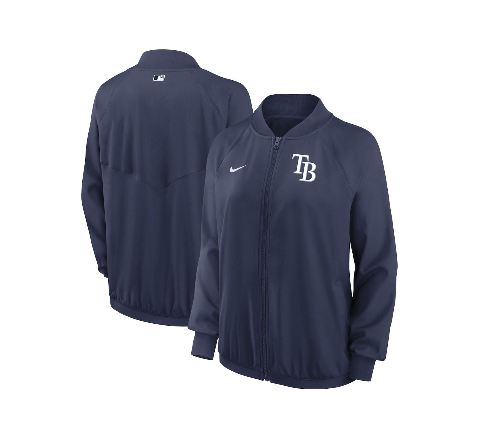 Nike Women's Navy Tampa Bay Rays Authentic Collection Team Raglan Performance Full-Zip Jacket