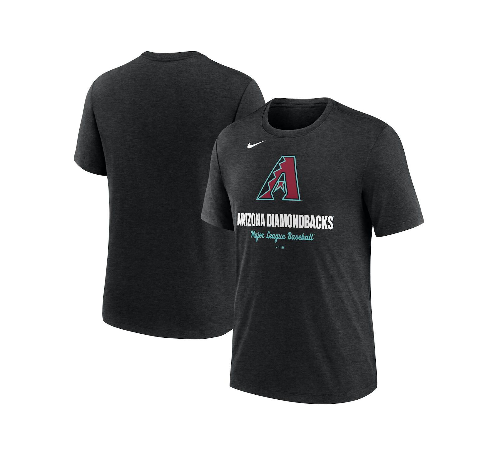Nike Men's Heather Black Arizona Diamondbacks Logo Tri-Blend T-Shirt