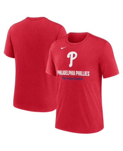 Nike Men's Heather Red Philadelphia Phillies Logo Tri-Blend T-Shirt