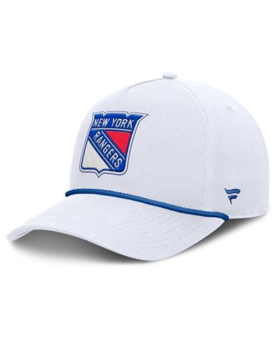 Fanatics Men's White New York Rangers Rope A-Frame Adjustable Hat