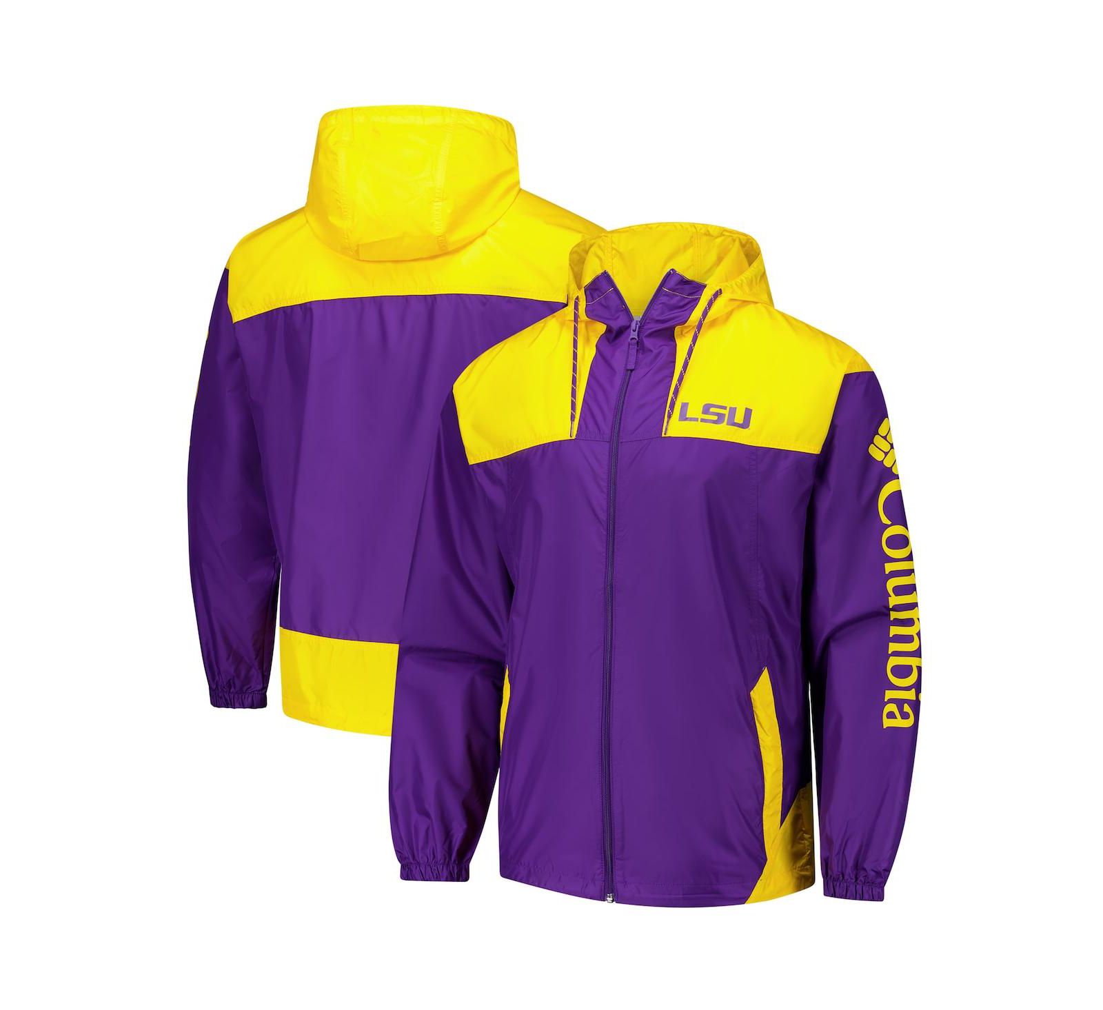 Columbia Men's Purple LSU Tigers Flash Challenger II Omni-Shade Full-Zip Windbreaker Jacket