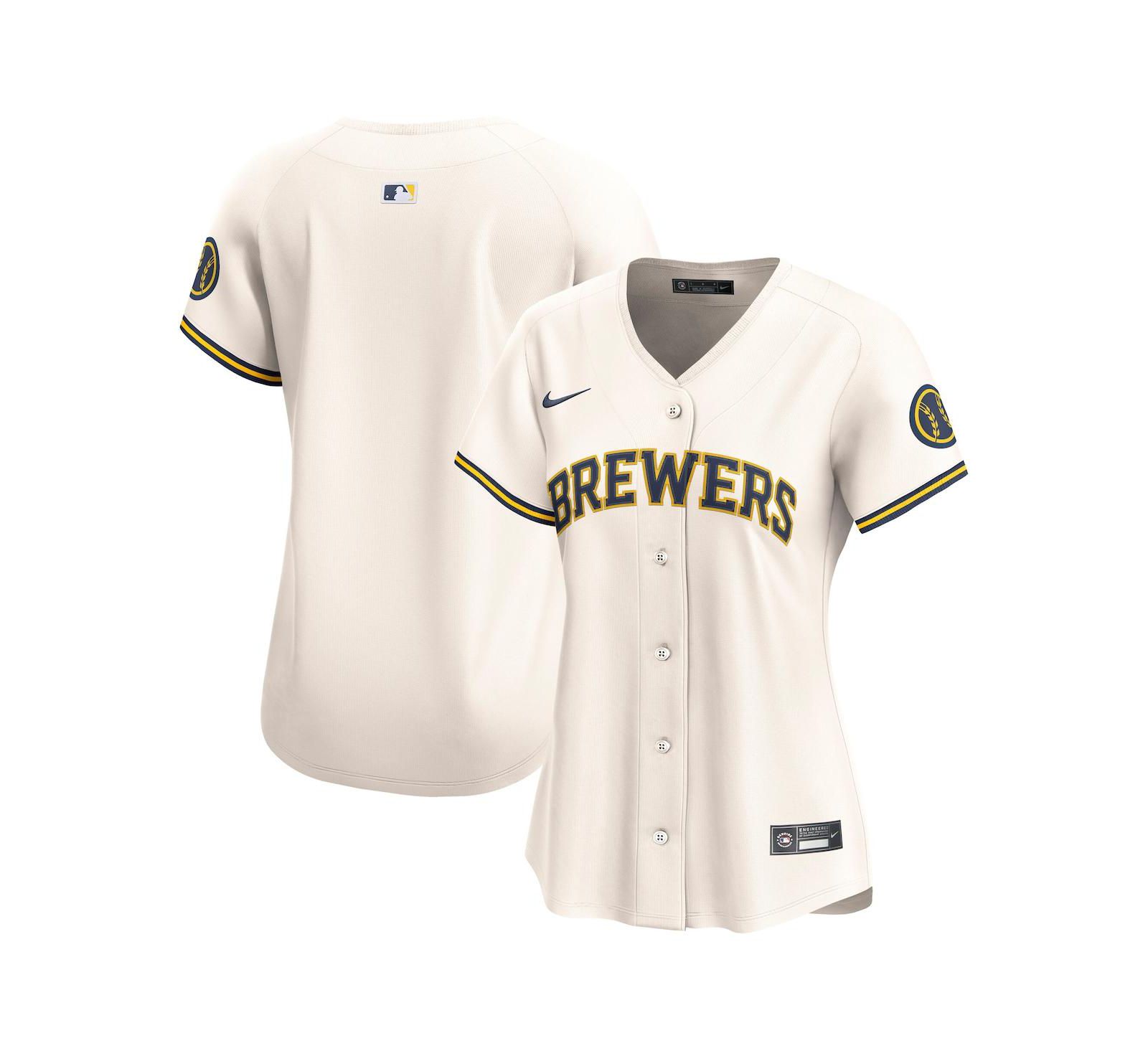 Женская джерси Nike Cream Milwaukee Brewers Home Limited