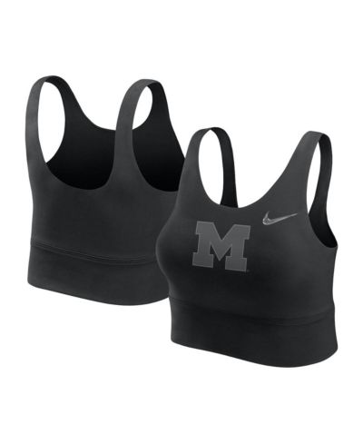 Спортивный топ Nike Women's Black Michigan Wolverines Performance Longline