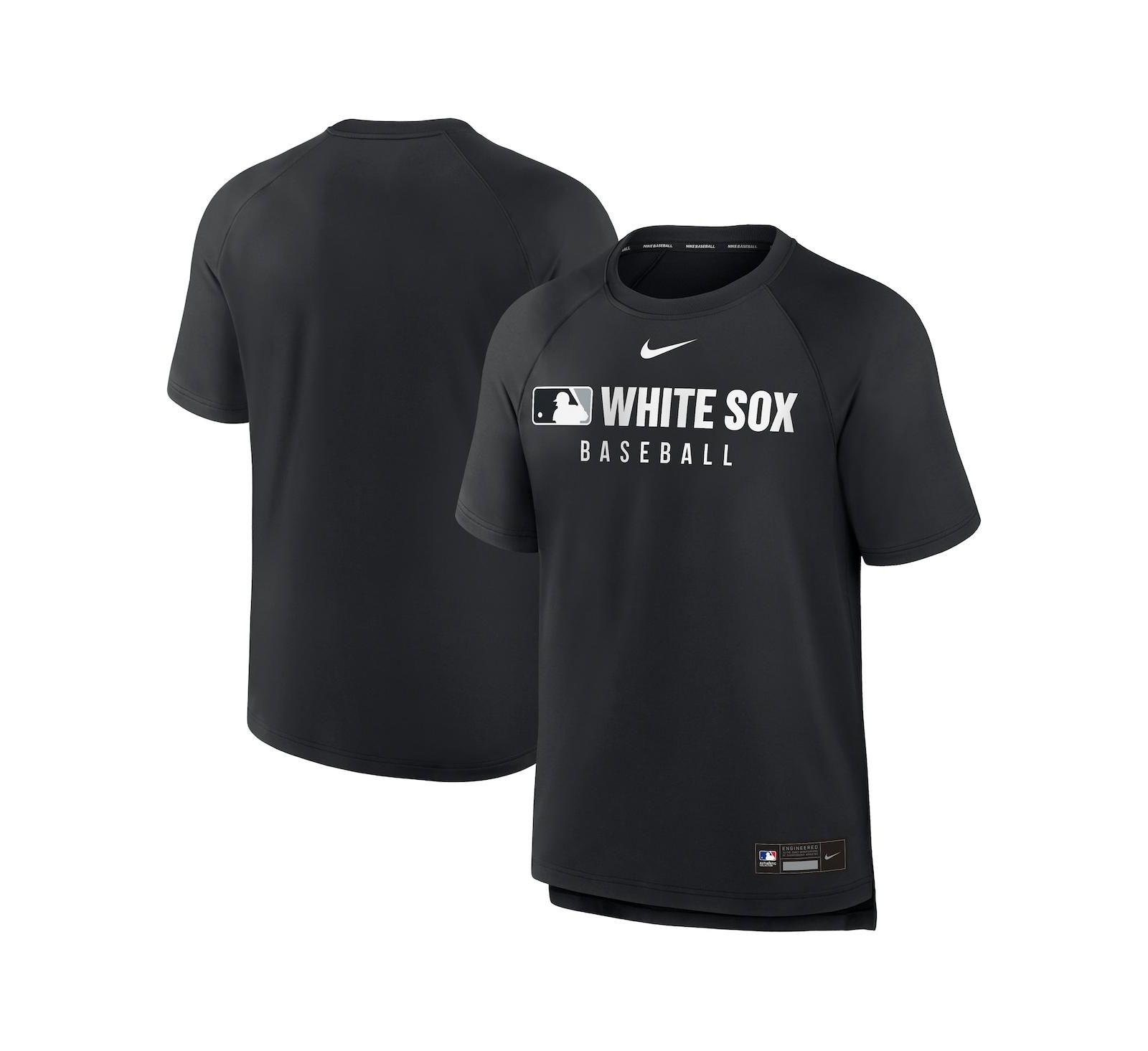 Nike Men's Black Chicago White Sox Authentic Collection Pregame Raglan Performance T-Shirt